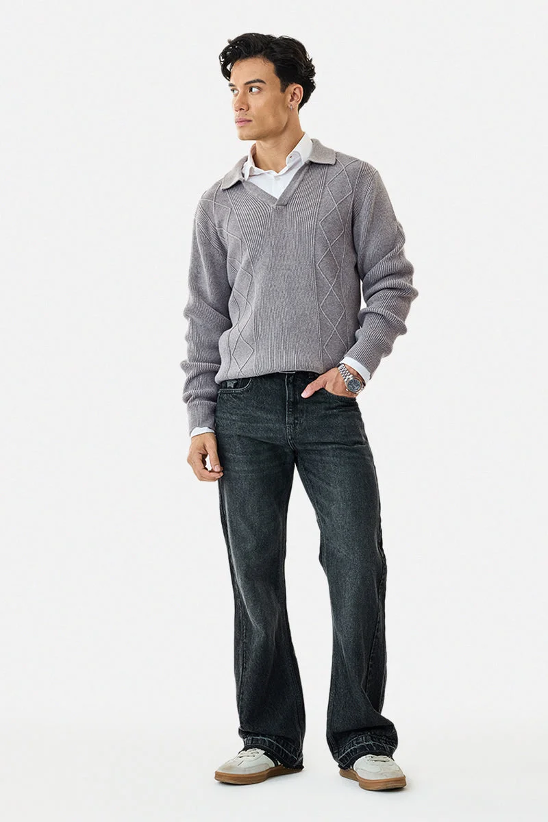 سنيتش Knitted V Neck Sweater